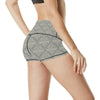 Damask Grey Elegant Print Pattern High Waisted Spandex Shorts-JTAMIGO.COM