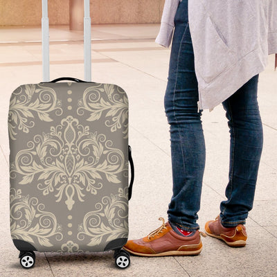 Damask Grey Elegant Print Pattern Luggage Cover Protector