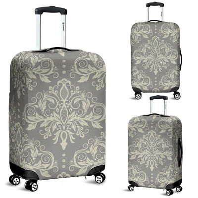 Damask Grey Elegant Print Pattern Luggage Cover Protector