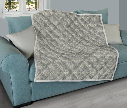 Damask Grey Elegant Print Pattern Premium Quilt-JTAMIGO.COM