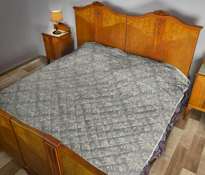 Damask Grey Elegant Print Pattern Premium Quilt-JTAMIGO.COM