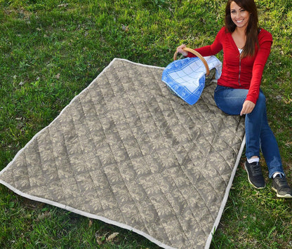 Damask Grey Elegant Print Pattern Premium Quilt-JTAMIGO.COM