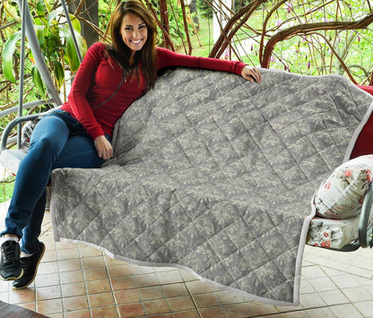 Damask Grey Elegant Print Pattern Premium Quilt-JTAMIGO.COM