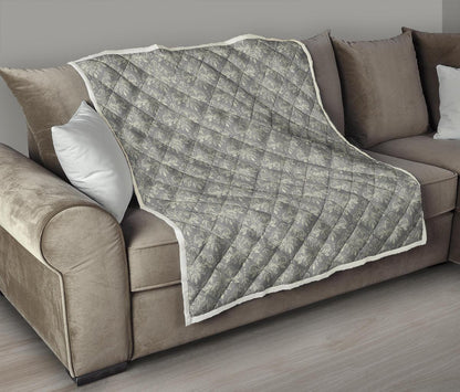 Damask Grey Elegant Print Pattern Premium Quilt-JTAMIGO.COM