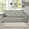 Damask Grey Elegant Print Pattern Sofa Slipcover-JTAMIGO.COM