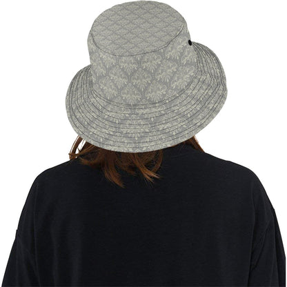 Damask Grey Elegant Print Pattern Unisex Bucket Hat