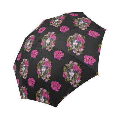 Day of the Dead Makeup Girl Automatic Foldable Umbrella