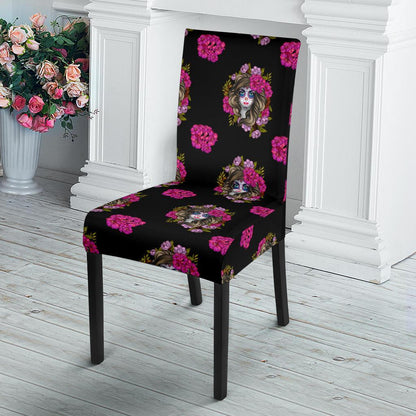 Day of the Dead Makeup Girl Dinning Chair Slipper-JTAMIGO.COM