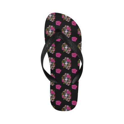 Day of the Dead Makeup Girl Flip Flops-JTAMIGO.COM