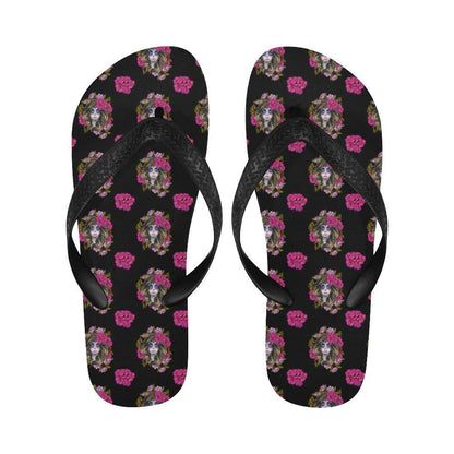 Day of the Dead Makeup Girl Flip Flops-JTAMIGO.COM