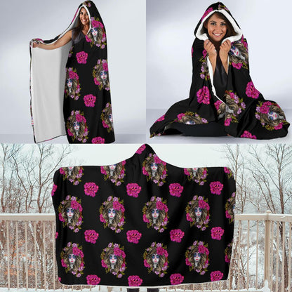 Day of the Dead Makeup Girl Hooded Blanket-JTAMIGO.COM