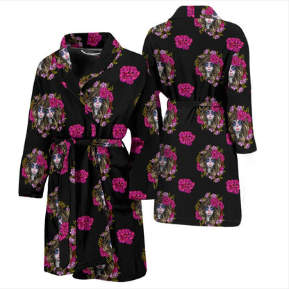 Day of the Dead Makeup Girl Men Bath Robe-JTAMIGO.COM