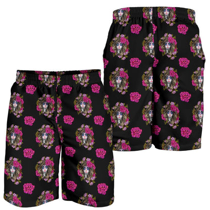 Day of the Dead Makeup Girl Mens Shorts-JTAMIGO.COM