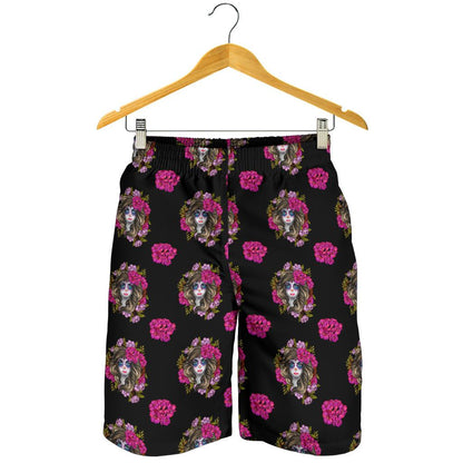 Day of the Dead Makeup Girl Mens Shorts-JTAMIGO.COM