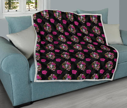 Day of the Dead Makeup Girl Premium Quilt-JTAMIGO.COM
