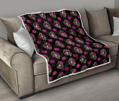 Day of the Dead Makeup Girl Premium Quilt-JTAMIGO.COM