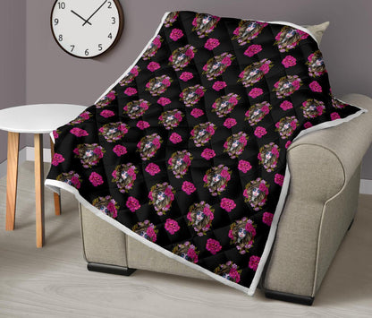 Day of the Dead Makeup Girl Premium Quilt-JTAMIGO.COM