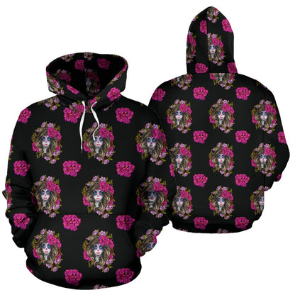 Day of the Dead Makeup Girl Pullover Hoodie