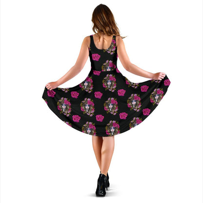 Day Of The Dead Makeup Girl Sleeveless Dress