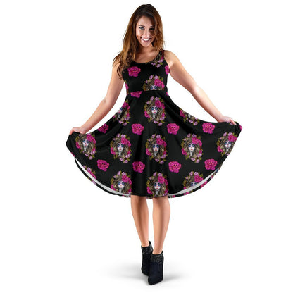 Day Of The Dead Makeup Girl Sleeveless Dress