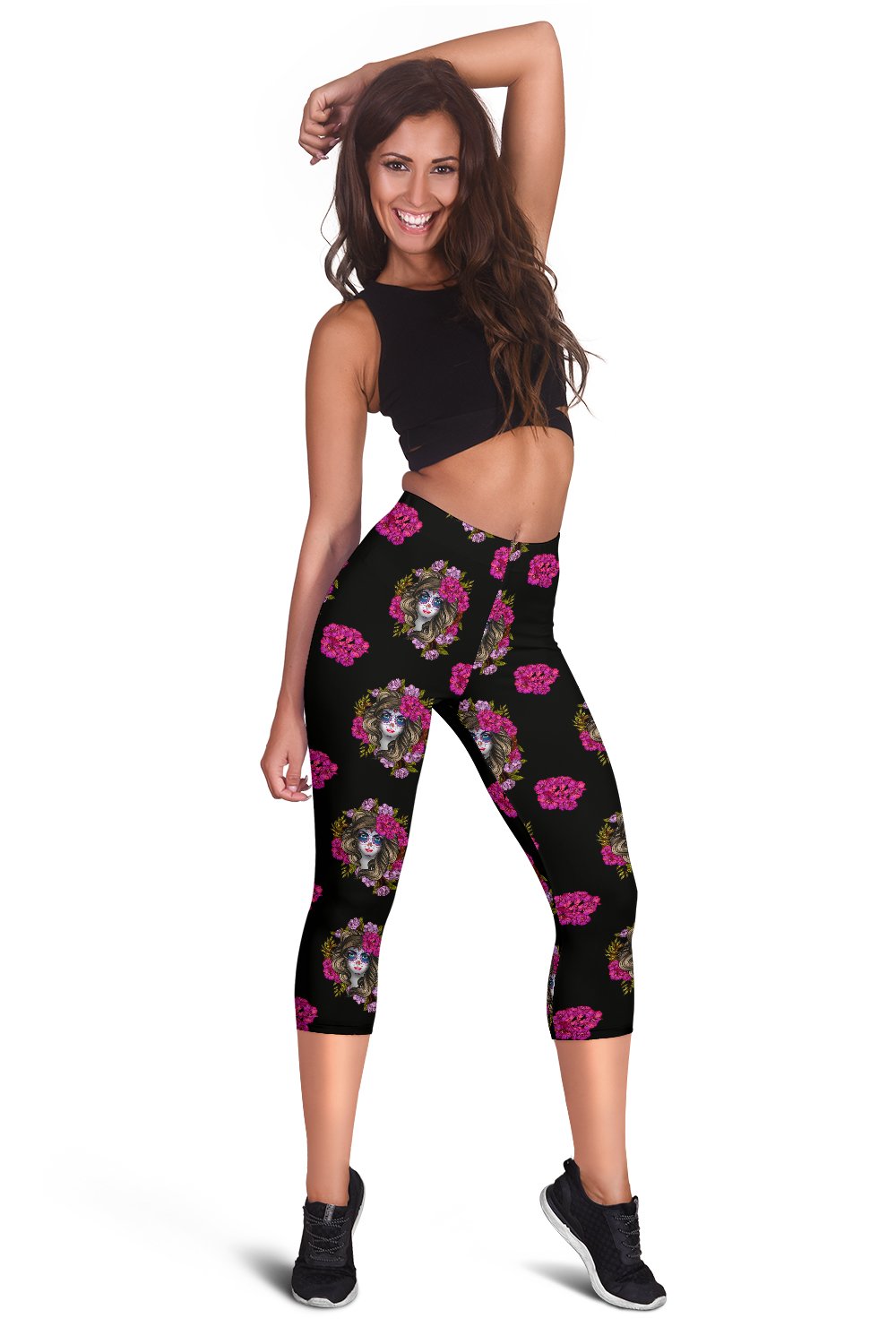 Day of the Dead Makeup Girl Women Capris