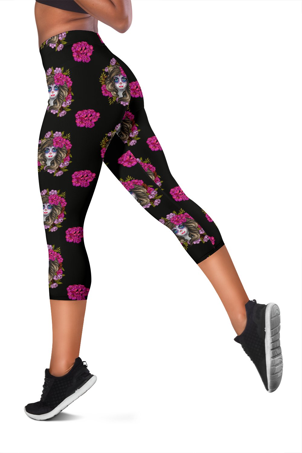 Day of the Dead Makeup Girl Women Capris
