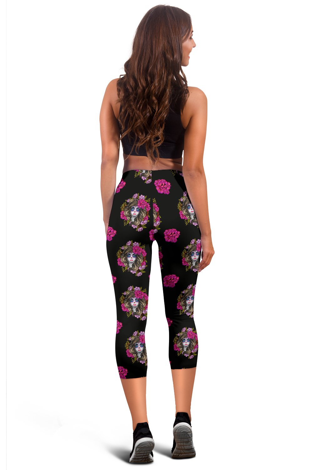 Day of the Dead Makeup Girl Women Capris