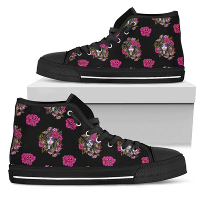 Day of the Dead Makeup Girl Women High Top Shoes