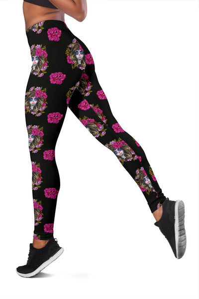 Day of the Dead Makeup Girl Women Leggings
