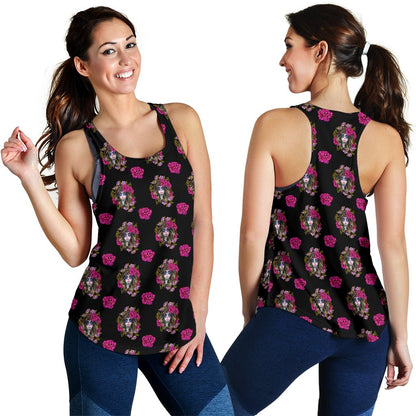 Day of the Dead Makeup Girl Women Racerback Tank Top