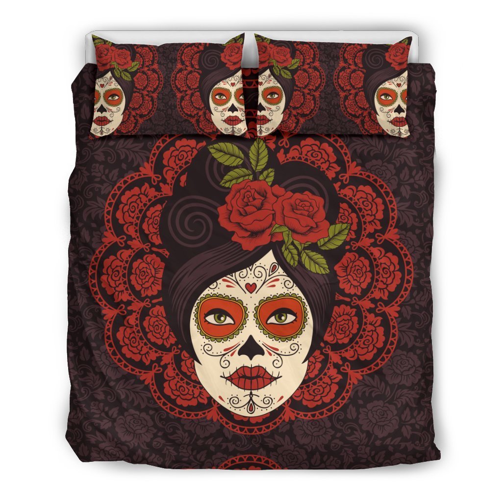 Day Of The Dead Mexican Girl Duvet Cover Bedding Set