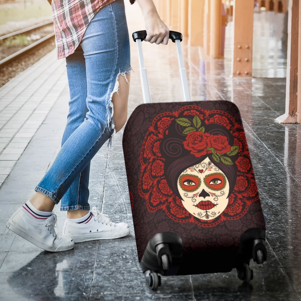 Day Of The Dead Mexican Girl Luggage Cover Protector