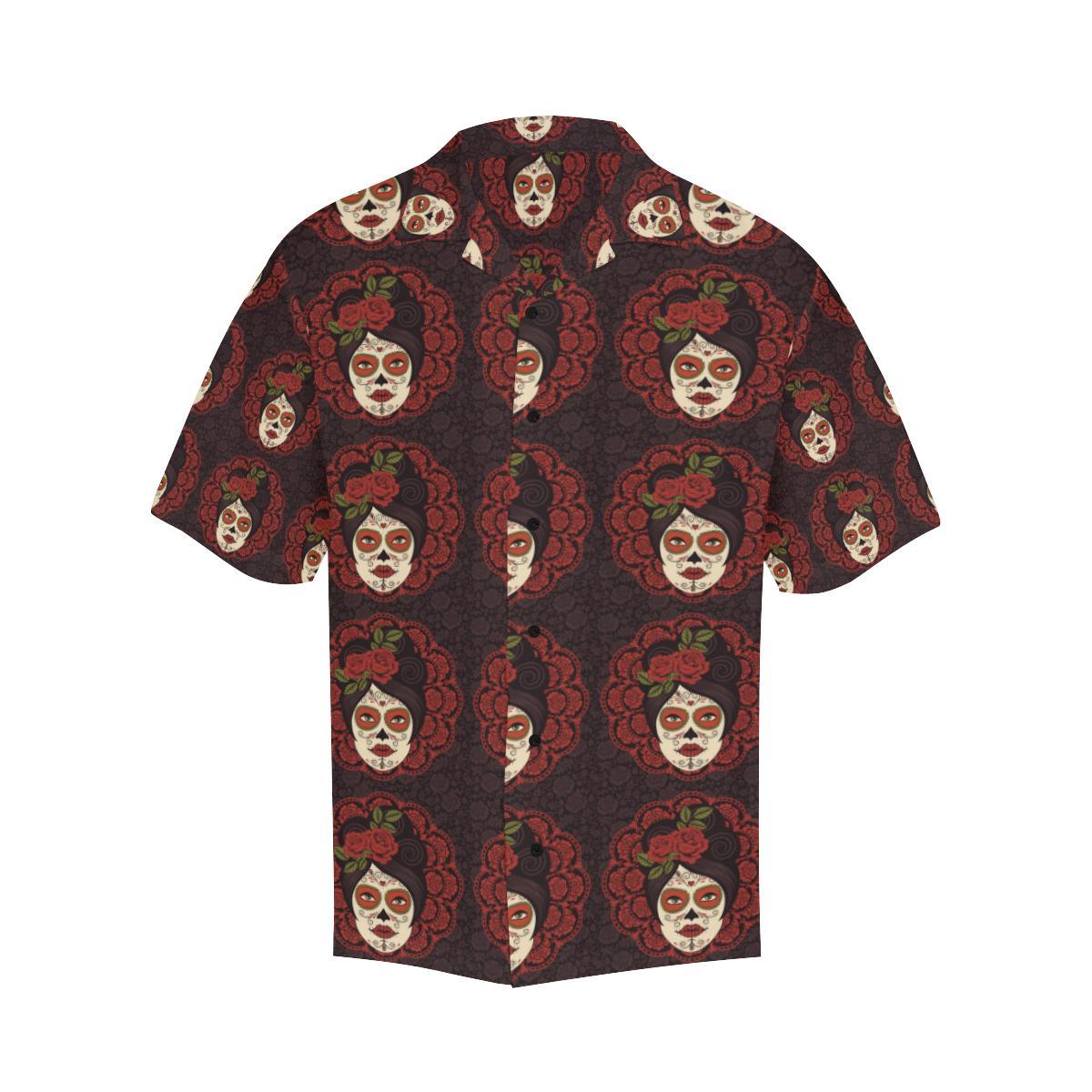 Day of the Dead Mexican Girl Men Aloha Hawaiian Shirt