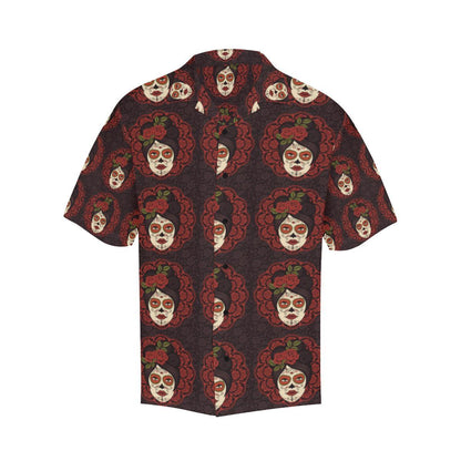 Day of the Dead Mexican Girl Men Aloha Hawaiian Shirt