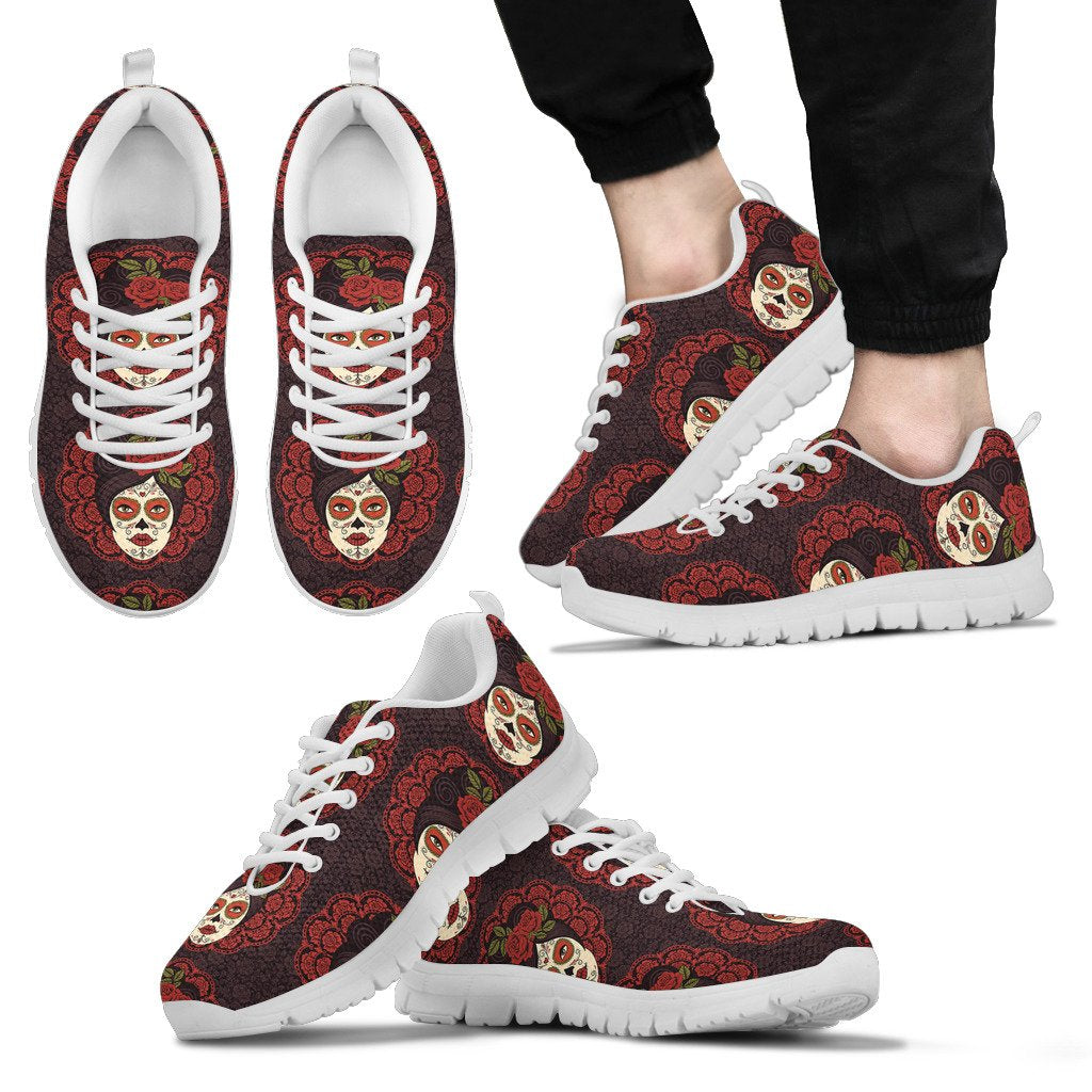 Day of the Dead Mexican Girl Men Sneakers Shoes