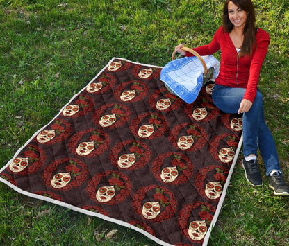 Day of the Dead Mexican Girl Premium Quilt-JTAMIGO.COM