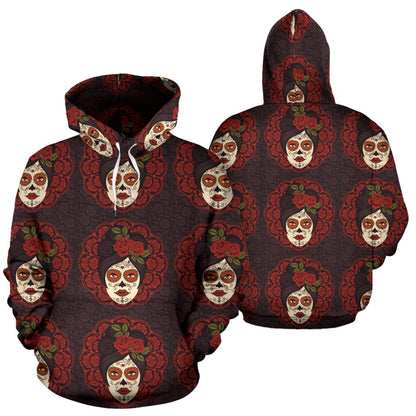 Day of the Dead Mexican Girl Pullover Hoodie