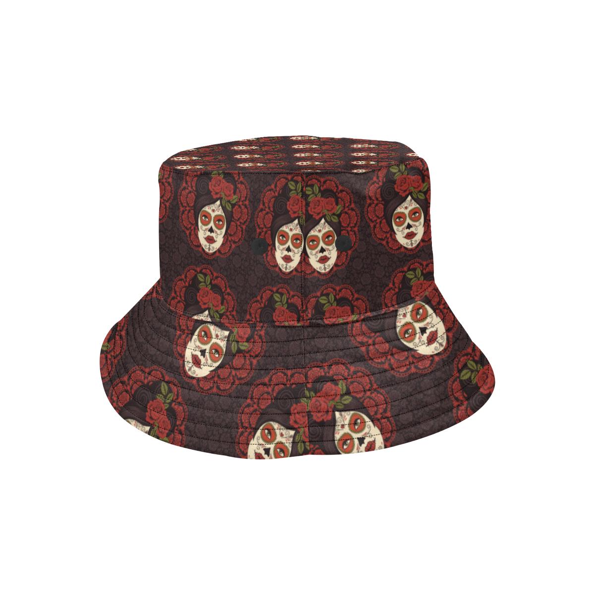 Day of the Dead Mexican Girl Unisex Bucket Hat
