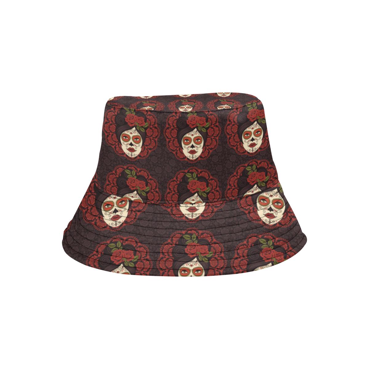 Day of the Dead Mexican Girl Unisex Bucket Hat