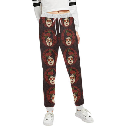 Day of the Dead Mexican Girl Unisex Casual Sweatpants (Model L11)-JTAMIGO.COM