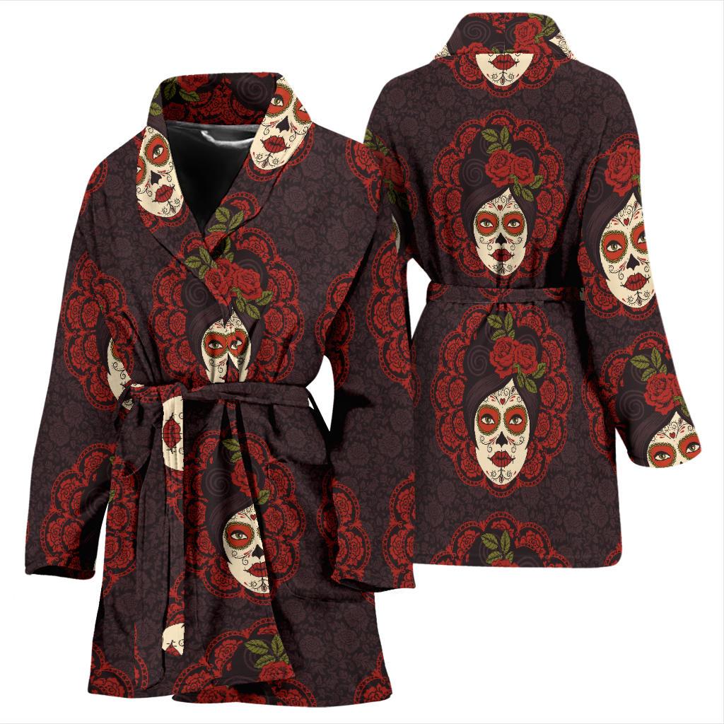 Day of the Dead Mexican Girl Women Bath Robe-JTAMIGO.COM