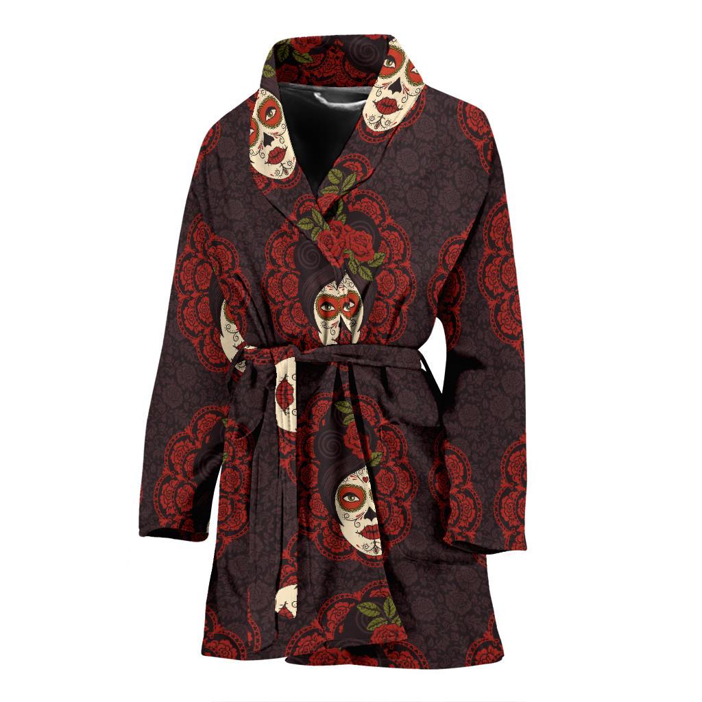 Day of the Dead Mexican Girl Women Bath Robe-JTAMIGO.COM