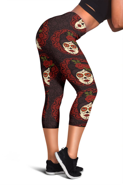 Day of the Dead Mexican Girl Women Capris