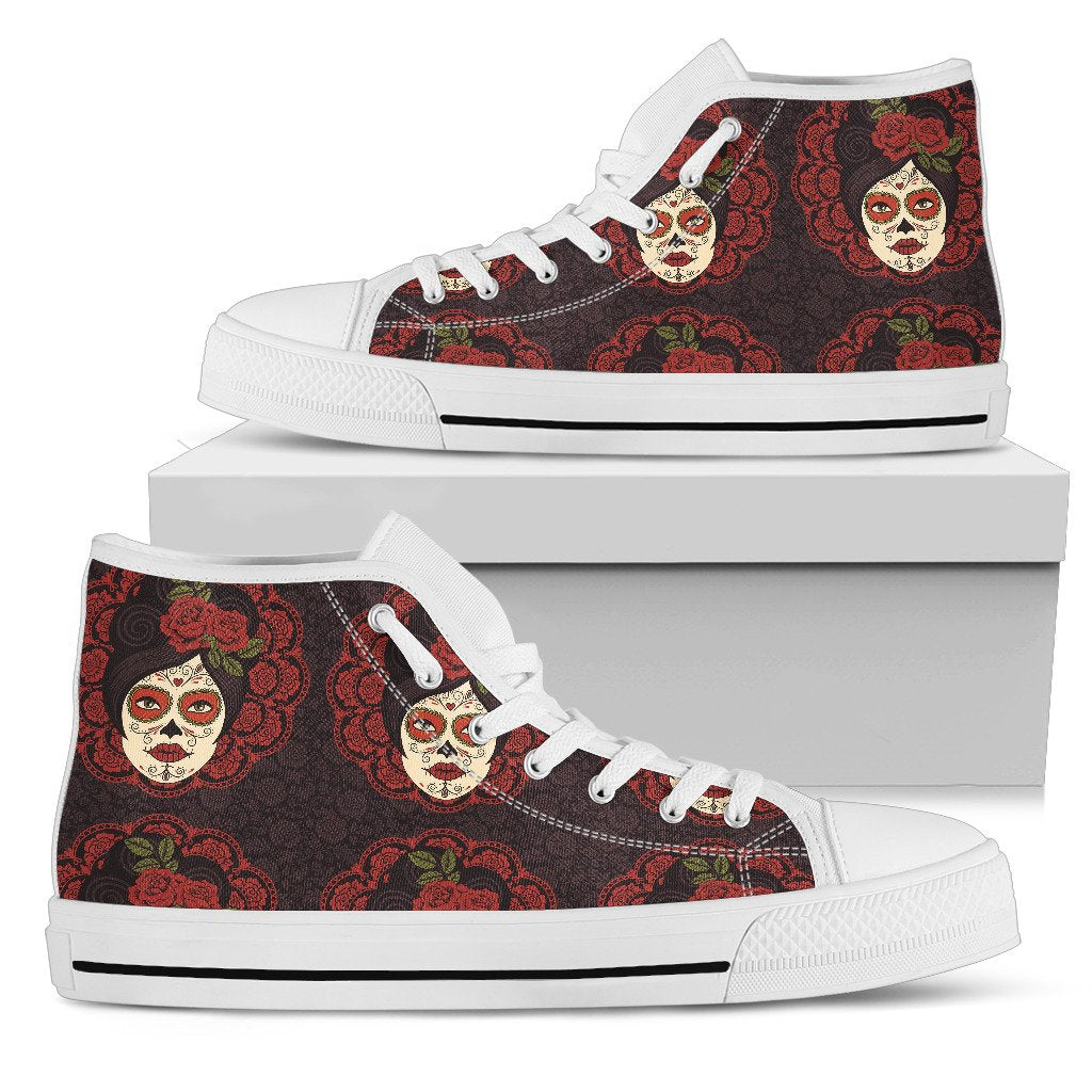 Day of the Dead Mexican Girl Women High Top Shoes