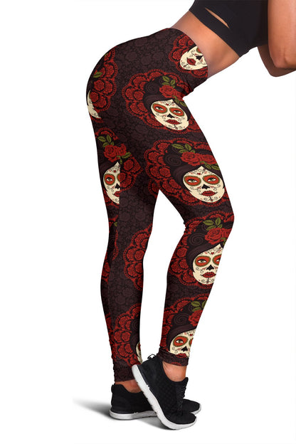 Day of the Dead Mexican Girl Women Leggings