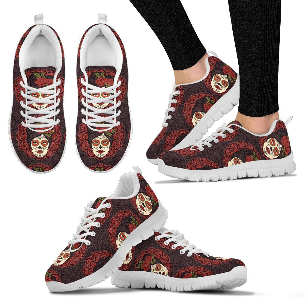 Day Of The Dead Mexican Girl Women Sneakers Shoes