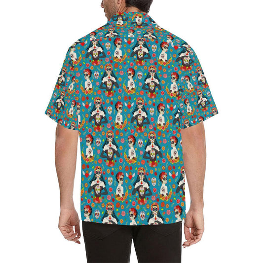 Day of the Dead Old School Girl Design Men Aloha Hawaiian Shirt