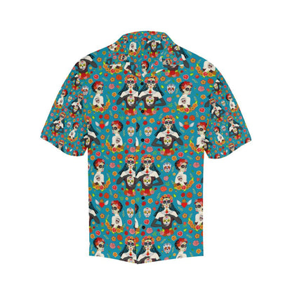 Day of the Dead Old School Girl Design Men Aloha Hawaiian Shirt