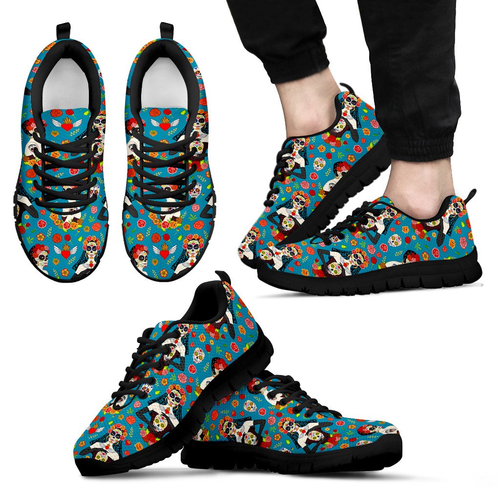 Day of the Dead Old School Girl Design Men Sneakers Shoes