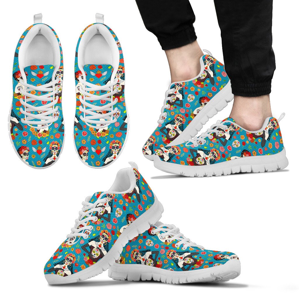 Day of the Dead Old School Girl Design Men Sneakers Shoes